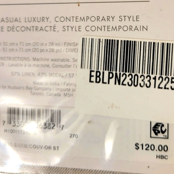 Hotel Collection HBC Linen Blend - Standard Pillow Sham - Beige - Picture 6 of 6